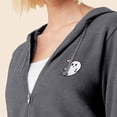 thumbnail image 5 of Dalix Heartly Ghost Embroidered Fleece Zip Hoodie Cold Fall Winter Women in Shadow L Large, 5 of 5