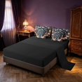 thumbnail image 4 of Homewish Chic Butterfly Floral Queen Bedding for Girls, Bohemian Moon Phase Stars Bedding Comforter Set Queen, Black Reversible 7-Piece, 4 of 7