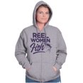 thumbnail image 4 of Reel Women Fish Cute Girly Fishing Womens Plus Size Graphic Zipper Hoodie Brisco Brands 2X, 4 of 5