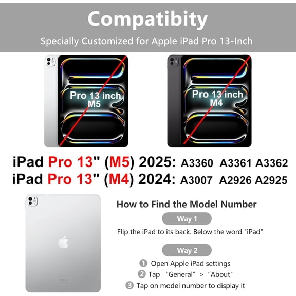 RREGER-for iPad Pro 13 inch Case with Keyboard (M5/M4) 2025/2024, for iPad Pro 13 Keyboard with Magnetic Detachable Folio Slim Cover,Smart Sleep/Wake,Pencil Holder, Black