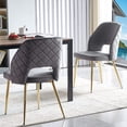thumbnail image 4 of NORDICANA Dining Chair Set of 2,Upholstered Accent Chairs with Golden Metal Legs, Round Back Side Chairs for Kitchen Living Room Bedroom, 4 of 12