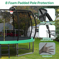thumbnail image 4 of UIOWIO 14 ft Pumpkin Recreational Trampoline for Kids and Adults Outdoor Trampoline with Basketball Hoop Toddler Backyard Trampoline with Ladder,Enclosure Net,Storage Bag,Green, 4 of 7