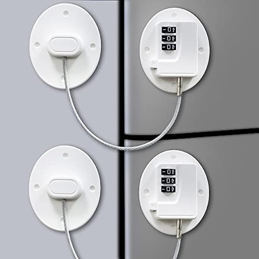 Refrigerator Lock Combination 2 Pack Fridge Locks for Adults Mini