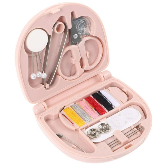 WHAMVOX  Sewing Kit Travel Needle and Thread Portable for Fabric Bride Pink