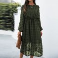 thumbnail image 1 of Promotions d'Été! Aqestyerly Robe Décontractée Mode Femme Col Rond Couleur Unie Manches Longues Longueur Genou, 1 of 6