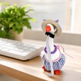 thumbnail image 6 of 7-Inch Desktop Goose Country Style Pearl Necklace Outfit Set – Mini Figurine for Office Desk, Polyester, 6 of 6