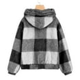 thumbnail image 7 of Lenpel Girls' Fuzzy Fleece Sweatshirts Casual Long Sleeve Plaid Pullover Sweater Tops Plush Warm Winter Clothes with Pocket(Black,9-10 Years), 7 of 7