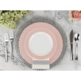 thumbnail image 3 of PLASTICPRO Elegant Plastic Dinner Plates Set Blush Rim Plastic Silverware, 64 Pack, 3 of 4
