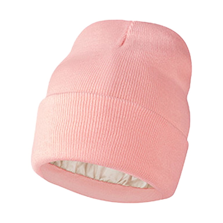 Satin Lined Knit Hat for Men and Women, Winter Warm Slouchy  display picture 2