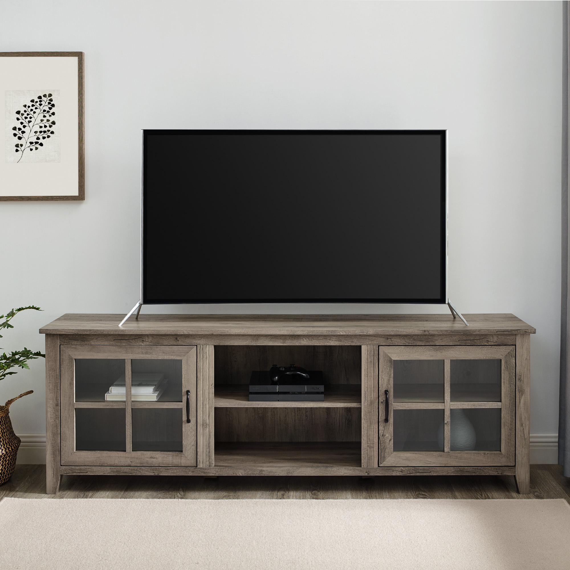 Walker Edison Modern Farmhouse TV Stand for TVs up to 80", Grey Wash - image 3 of 14
