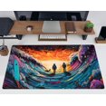 thumbnail image 5 of Vibrant Colors Space Scene Desk Mat Mouse Pad, Anime Cosmic Adventure Design Large Gaming Desk Mats, Cute Futuristic Spaceship Desk Pad Mousepad XXL Extended Keyboard and Mouse Mat, 31.5x15.7 in, 5 of 6