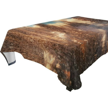 

POPCreation Winter Setting Sun Tablecloths Tree Table Cloth Top Decoration 60x84 inches
