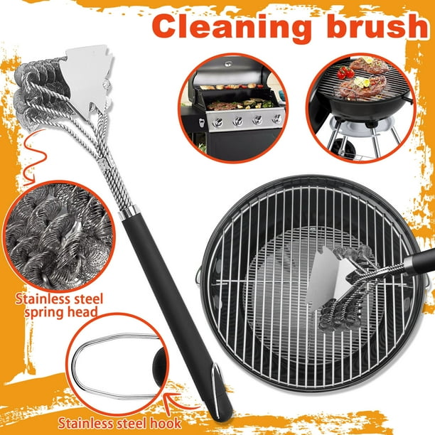 Grill Brushes Without Scraper Bristles Suitable for Outdoor BBQ 18 Inch Stainless Steel Grill Brush for Grill Cleaning Grill Accessories for Walmart en linea