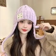 thumbnail image 2 of Winter Warm Wool Hat for Kids Cozy Ear Cap Soft Thermal Cold Weather Outdoor, 2 of 4