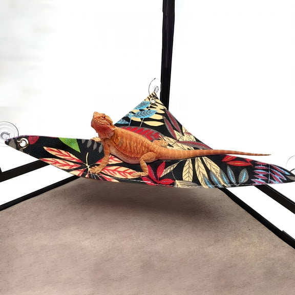 ACDANC Bearded Dragon Hammock, Reptile Lounger Ladder Accessories Terrarium Habitat Decor for Large Small Bearded Geckos