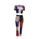 thumbnail image 1 of VISgogo, camisetas y pantalones de manga corta tejidos para mujer, ropa de verano con vendaje frontal en la cintura elástica a juego de colores VISgogo moda, 1 of 5