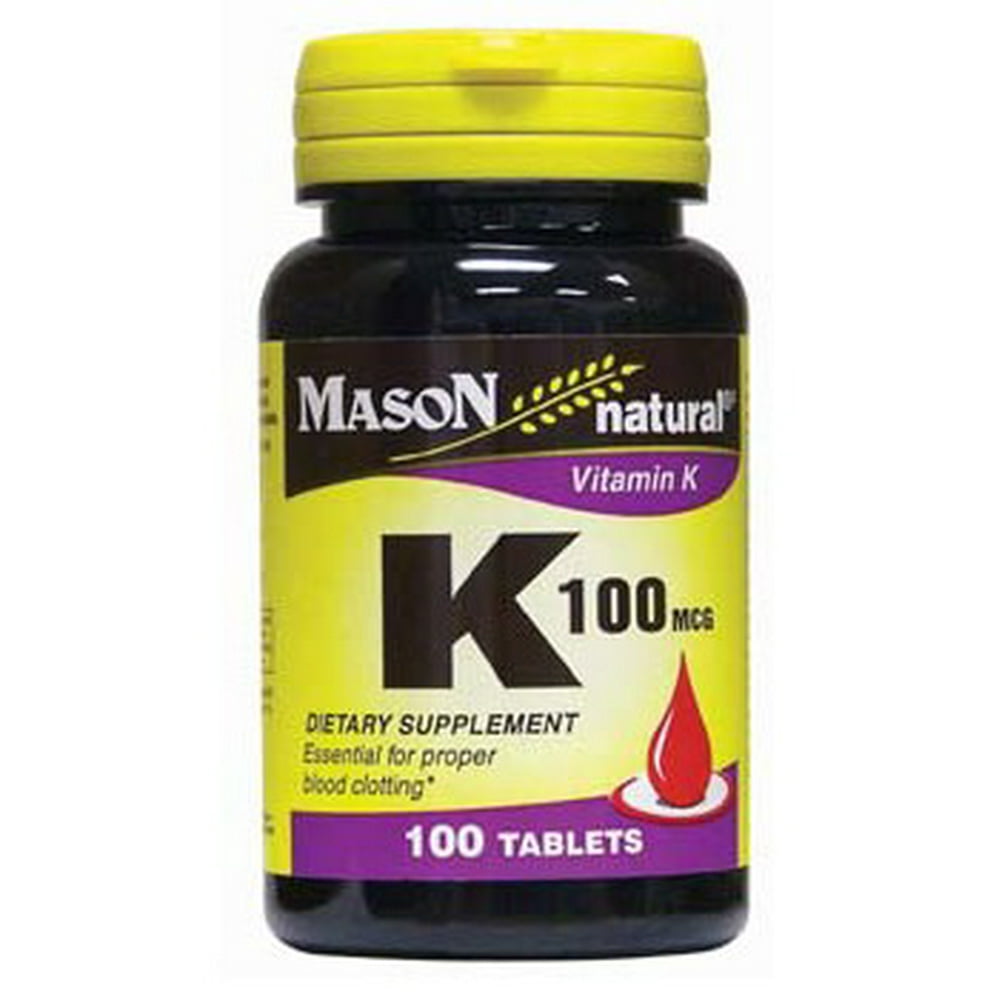 Mason Natural Vitamin K, 100mcg Tablets, 100 Ct