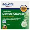 Equate Effervescent Antibacterial Denture Cleanser Tablets, Mint Fresh, 40 Count, Compare to Polident® Antibacterial Denture Cleanser