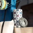 thumbnail image 3 of 20 Oz French Bulldog with Glasses White Coffee Tumbler Double Wall Insulated Stainless Steel Water Bottle | Metal Reusable Thermoses Flask with Cup Cap | Leak & Sweat Proof with Anti-Dust Lid, 3 of 7