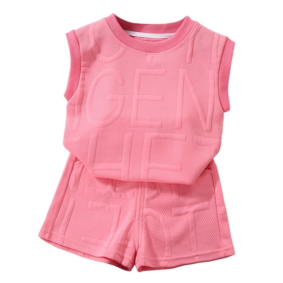 Pimfylm Toddler Baby Boy Summer Outfit,Boy Clothes Size 8 And Young Children's Unisex Boy And Girl Simple Breathable Round Neck Short Sleeved Shorts Suit