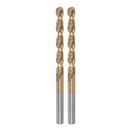 

Uxcell 2 Pack 5mm Titanium Coated M42 High Speed Steel 8% Cobalt (HSS-E) Twist Drill Bits