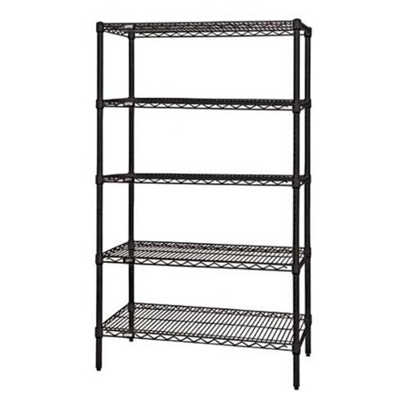 

Quantum Storage WR54-1248BK-5 5-Shelf Black Wire Shelving Unit 12 x 48 x 54 in.