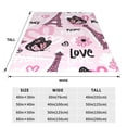 thumbnail image 3 of Fuzoiu Eiffel Tower and Butterflies Print Ultra-Soft Micro Fleece Blanket,All Seasons Flannel Throw, Lightweight Blanket for Bed, Sofa, Couch, Movie Night, Camping, and Travel-60"x50", 3 of 7