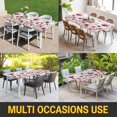 thumbnail image 5 of Watercolor Pink Flowers Table Cloths for 3 Foot Rectangle Tables, Spring Flowers Botanical Wood Grain Patio Waterproof Elastic Fitted Tablecloths, Washable Rectangular Table Cover for Camping, 5 of 8