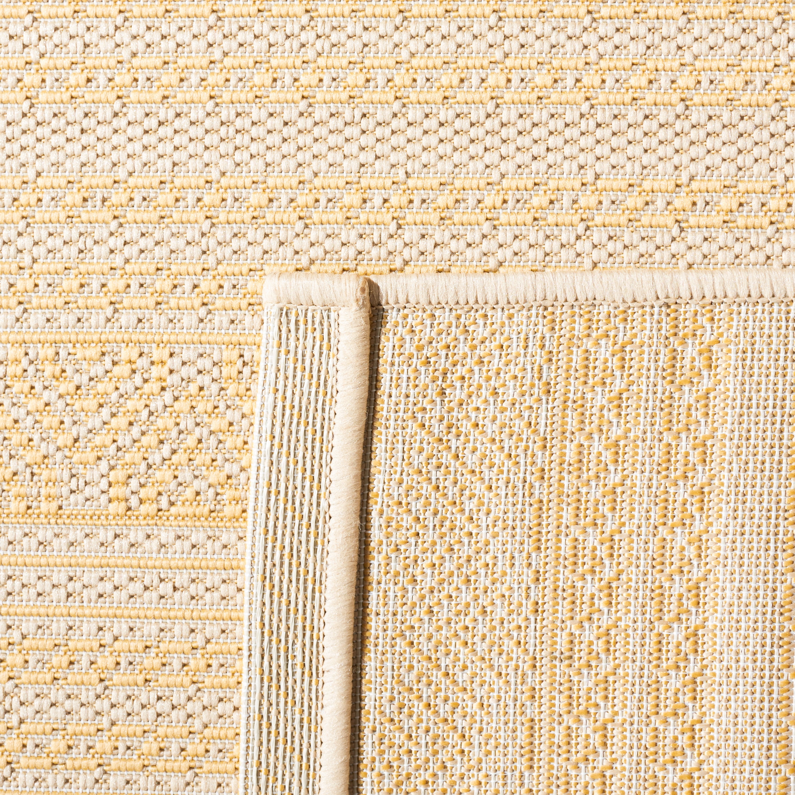 Safavieh Courtyard Seanna Striped Indoor/Outdoor Area Rug, Beige/Gold, 6'7" x 6'7" Round