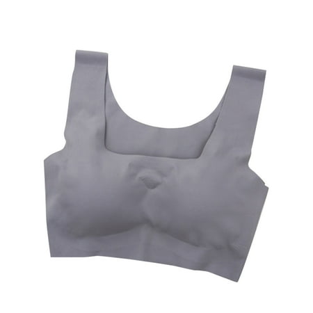 

KDDYLITQ Women Padded Bralette Full Coverage Support Support 18 Hour Seamless Bra Gray L