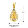 thumbnail image 3 of 14K Tri Color Gold Diamond Cut Our Lady of Guadalupe Stamp Charm Pendant with 2mm Figaro 3+1 Chain Necklace - 16", 3 of 6