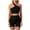 Black, variant on Workout Sets Women 2 Piece One-Shoulder Sports Bra Butt Lifting High Wasit Biker Shorts Matching Yoga Clothes