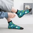 thumbnail image 5 of Goofa Shark And Leaves Pattern Non Slip Socks with Grips for Elderly, Crew Socks Yoga Hospital Socks Cushioned Sole Gripper Socks for Men Women, 5 of 5