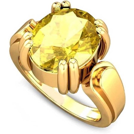 7.25 Carat Yellow Sapphire/ Pukhraj Panchdhatu Rashi Ratan Gemstone Astrological Purpose Ring for Men & Women's