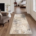 thumbnail image 2 of DEORAB 2x7 Runner Rugs Low Pile Lightweight Machine Washable Non Slip for Hallway, Laundry Room, Bedroom, Bathroom, Distressed Abstract Taupe Beige, 2 of 6