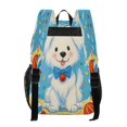 thumbnail image 3 of Large Clear PVC Backpack Heavy Duty See Through Backpack for Adults Work Travel, Festive White Puppy Printed 12L, 3 of 8