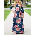 thumbnail image 4 of Inevnen Mommy and Me Matching Maxi Long Dresses Sleeveless Bohemia Floral Dress with Pockets, 4 of 7