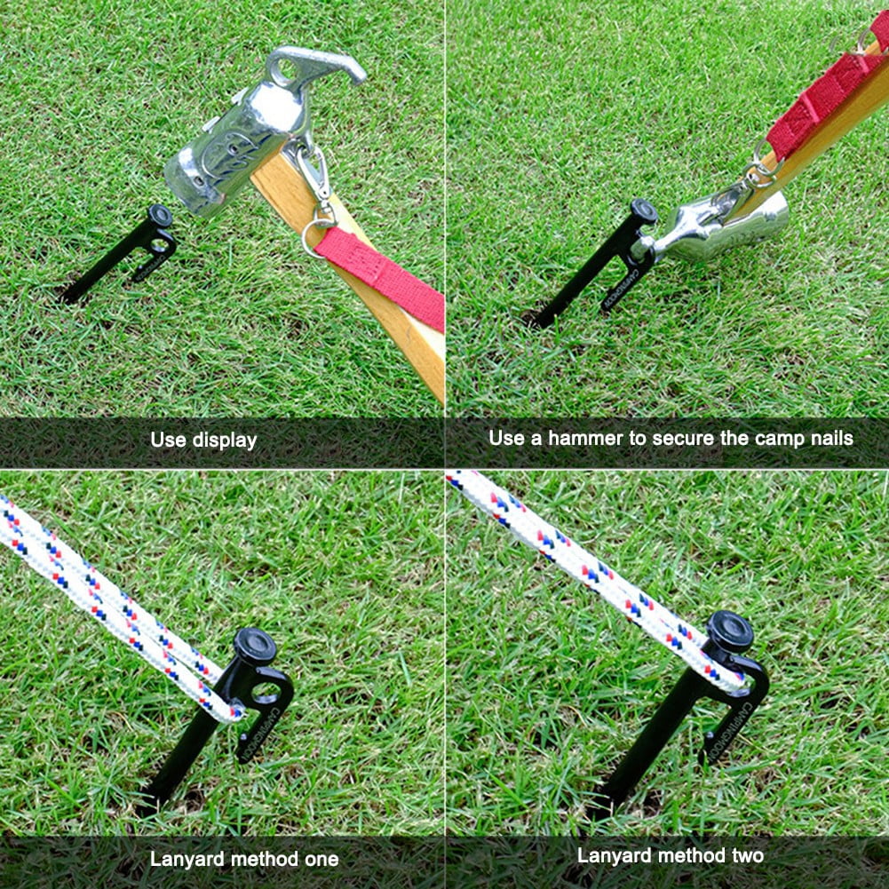 CENL 20/30/40cm Length Carbon Steel Tent Grounds Nails Stakes Outdoor Tent Pegs