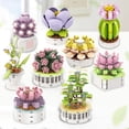 thumbnail image 2 of Bouquet Moc Block Flower Succulents Bonsai Potted Building Blocks Romantic Kit Assembly Bricks Toys For Kids Girl Christmas Gift, 2 of 4