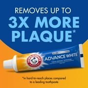 ARM & HAMMER Advance White Anticavity Whitening Toothpaste with Fluoride, Clean Mint, 6 oz, 2 Pack