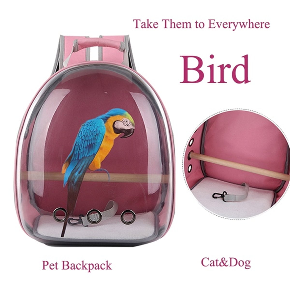 wentingZWT Pet Parrot Carrier Bird Travel Bag Space Capsule Transparent Backpack Breathable 360/° Sightseeing