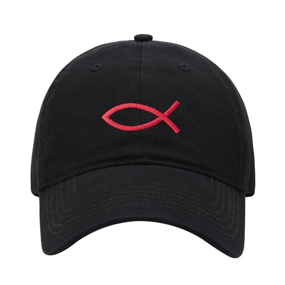 Baseball Cap Embroidered Hat for Jesus Fish Ichthys Men's Adjustable Cotton Unisex Embroidery Baseball Caps