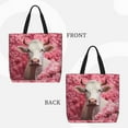 thumbnail image 2 of Picia Flower White Cow for Tote Bag for Women with Zipper, Gym Tote with Compartments, Laptop Work Tote Nurse Dance Yoga Bag for Sport, Travel, 2 of 7