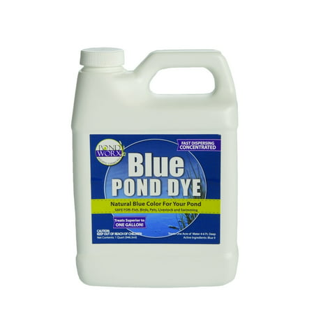 Pondworx Lake and Pond Dye - Blue Ultra Concentrated - 1 Quart treats 1 Acre (Best Pond Dye Reviews)