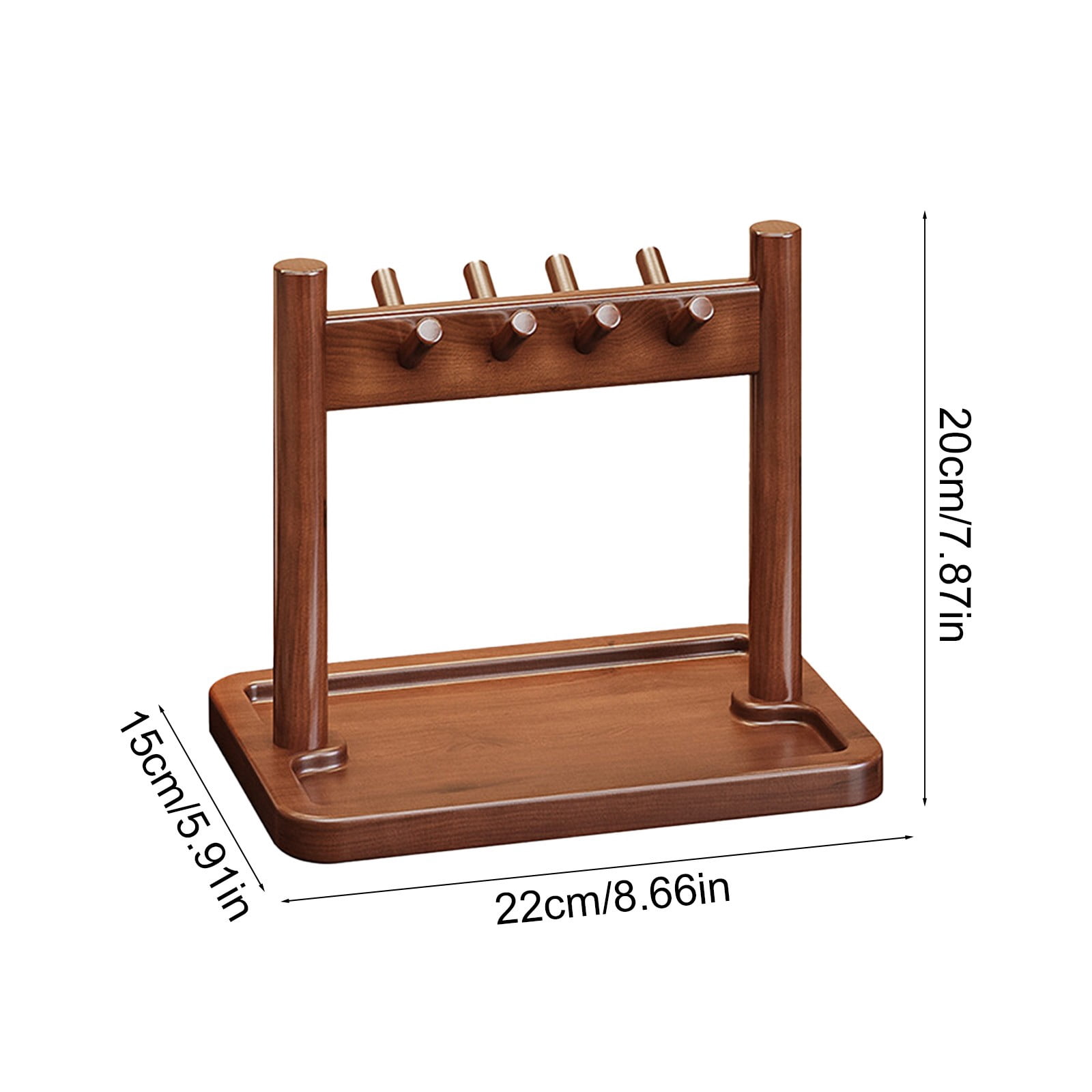 PONPRNGY Wooden Tray with Hooks, Nightstand Desk Organizer Holder for ...