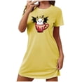 thumbnail image 1 of Tnhcen Robe de Nuit pour Femmes Saison Effrayante Grande Taille Imprimé Dessin Animé Manches Courtes Col Rond Polyester Spandex Doux P-2TG pour des Nuits d'Halloween Douillettes, 1 of 5