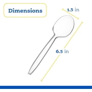 PLASTICPRO Clear Plastic Soup Spoons Heavy Duty Disposable Silverware, 200-Pack