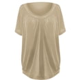 thumbnail image 3 of Womens T Shirts Summer Tops 2025 Solid Color V-Neck Short Sleeve Pleated Casual Loose Tees Tshirts Shirts for Women, 3 of 5