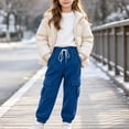 thumbnail image 6 of DJDLJWCJ Big Boys Cargo Pants Elastic Waist Drawstring Jogger Pants School Uniform Pants Lightweight Side Pocket Casual Pants Blue Size 11, 6 of 10