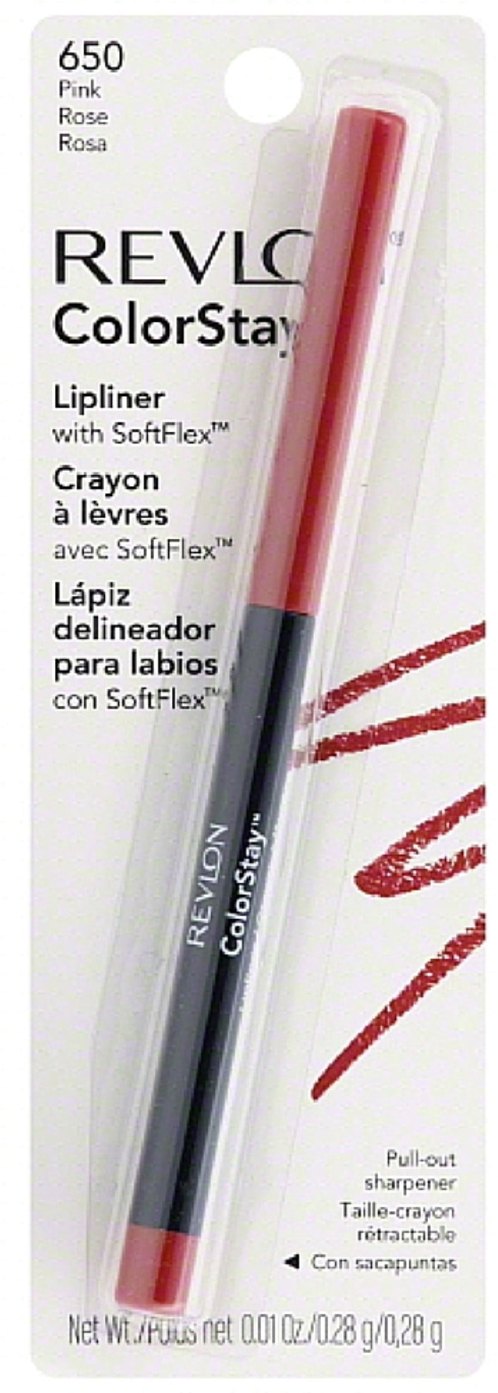Revlon ColorStay Lip Liner with SoftFlex, Pink [650] 1 ea (Pack of